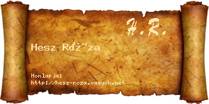 Hesz Róza névjegykártya